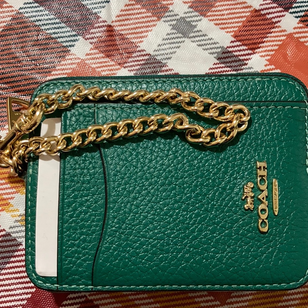 Coach Zip Card Case color(Jade) authentic